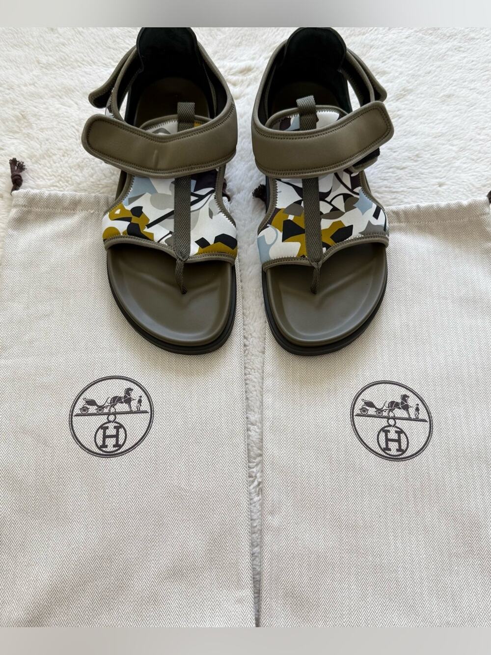 Hermes Giorno touch-strap men sandals size 45 EU or 11 US Authentic